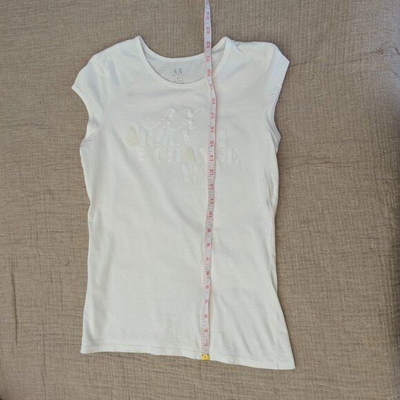 Armani Exchange Size Small White Signature Tee - Picture 11 of 12